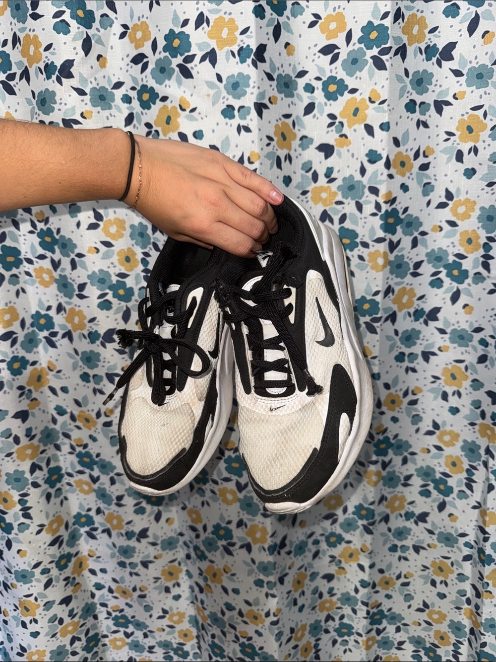 Women's Black and White Nike Air Max Bolt Sneakers